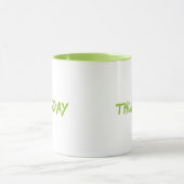 Lettering Design donderdag in groen Mok (Midden)