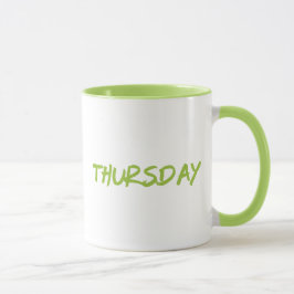 Lettering Design donderdag in groen Mok