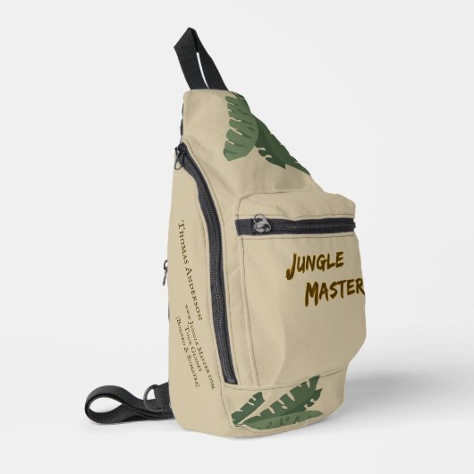 Lettering Design Jungle Master, bruin, zand Sling Bag (Linkerhoek)
