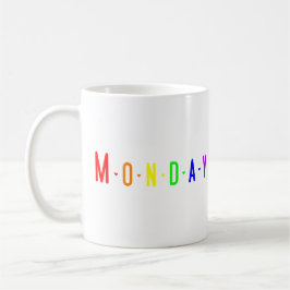 Lettering Design Maandag in regenboogkleuren Koffiemok