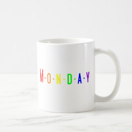 Lettering Design Maandag in regenboogkleuren Koffiemok