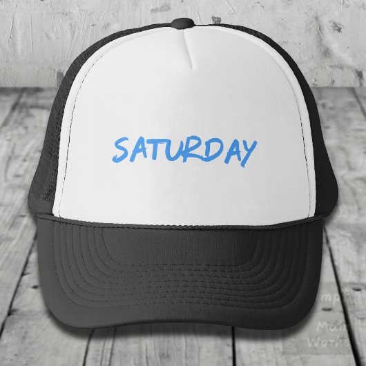 Lettering Design ‘Saturday’ in Sky Blue Trucker Pet