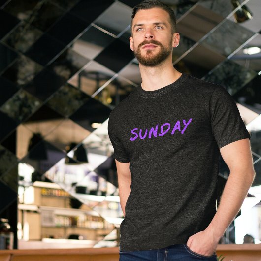 Lettering Design ‘Sunday’ in Purple T-shirt