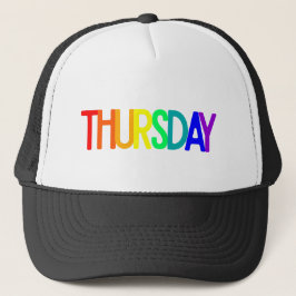 Lettering Design ‘Thursday’ in Rainbow Colors Trucker Pet