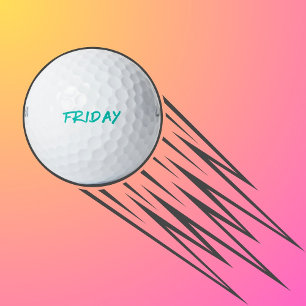 Lettering Design ‘vrijdag’ in Turquoise Golfballen