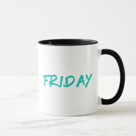 Lettering Design Vrijdag in Turquoise Mok
