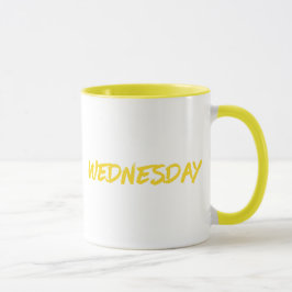 Lettering Design Woensdag in Geel Mok