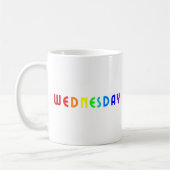 Lettering Design woensdag in regenboogkleuren Koffiemok (Links)