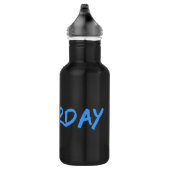 Lettering Design ‘zaterdag’ in hemelsblauw Waterfles (Rechts)