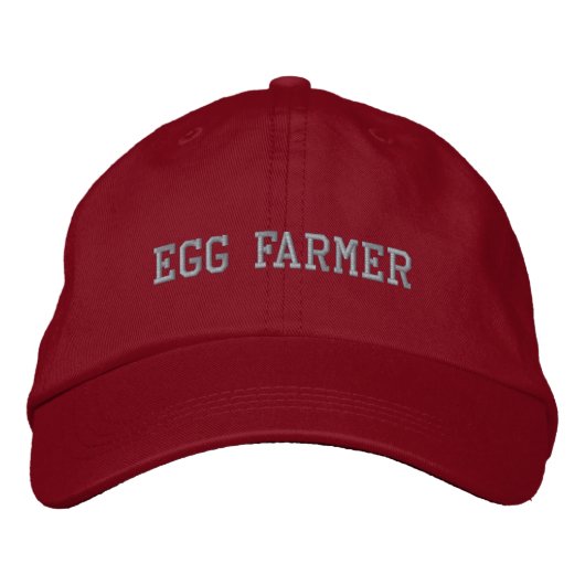 Lettering Egg Farmer in Zilver Geborduurde Pet (Voorkant)