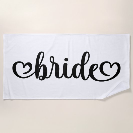 Lettering Hearts Bride Strandlaken (Voorkant)
