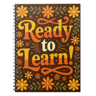 Lettering: "Klaar om te leren!" Notitieboek