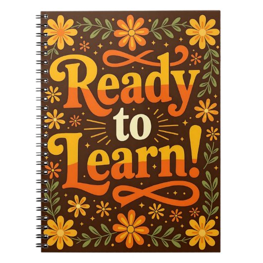 Lettering: "Klaar om te leren!" Notitieboek (Voorkant)