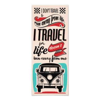 Lettering Kombi Travel Foto Afdruk