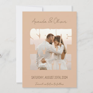 Lettering Liefdesverhaal Foto Huwelijk Save The Date