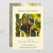 Lettering Love Story Foto Bruiloft Kaart (Voorkant / Achterkant)