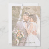 Lettering Love Story Foto Bruiloft Save The Date (Achterkant)