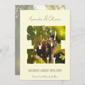 Lettering Love Story Foto Bruiloft Save The Date (Voorkant / Achterkant)