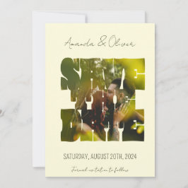 Lettering Love Story Foto Bruiloft Save The Date