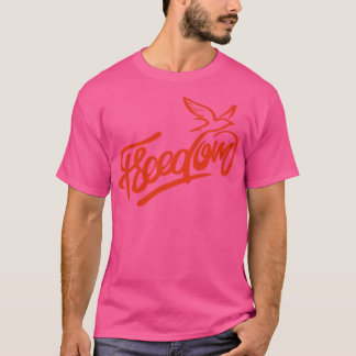 Lettering op de nationale vrijheidsdag t-shirt