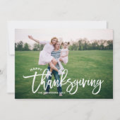 Lettering Overlay Happy Thanksgiving-foto Feestdagenkaart (Voorkant)