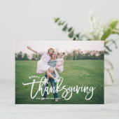 Lettering Overlay Happy Thanksgiving-foto Feestdagenkaart (Staand voorkant)