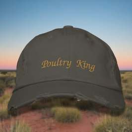 Lettering Pluimvee Koning in kippenbruin Geborduurde Pet