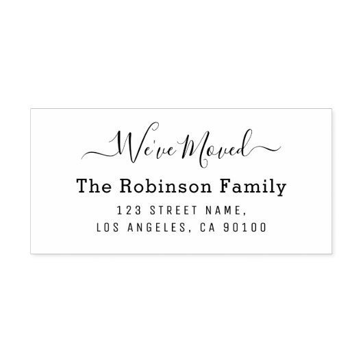 Lettering Script We hebben nieuw adres verplaatst Zelfinktende Stempel (Design)