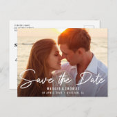 Lettering tekst bruiloft Sla de datum op Briefkaart (Voorkant / Achterkant)