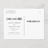 Lettering Ze zei Ja Bewaar de Datum Postkaart Aankondigingskaart (Achterkant)