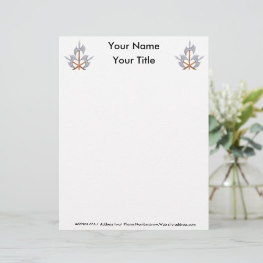 Letterkop 8,5 x 11 inch custom briefhoofd (Staand voorkant)