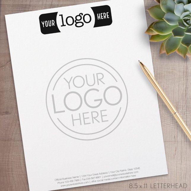 Letterkop met 2 logo's - één watermerk logo briefhoofd (Personalized Letterhead )