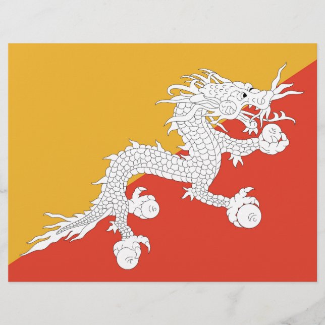 Letterkop met vlag van Bhutan (Voorkant)
