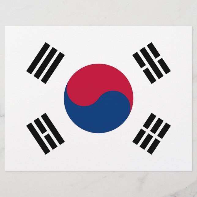 Letterkop met vlag van Zuid-Korea (Voorkant)