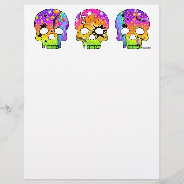 Letterkop - POP ART SKULLS (Voorkant)
