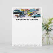 Letterkop - Route 66 Klassieke auto's Gepersonaliseerd Briefhoofd (Staand voorkant)
