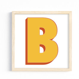 Letterkunstposter, B-monogram, vetgedrukte initiaa Poster