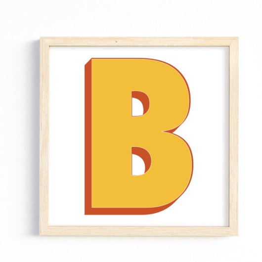 Letterkunstposter, B-monogram, vetgedrukte initiaa Poster