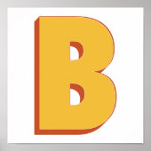 Letterkunstposter, B-monogram, vetgedrukte initiaa Poster (Voorkant)