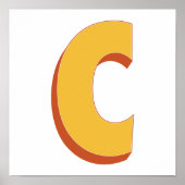 Letterkunstposter, C-monogram, vetgedrukte initiaa Poster (Voorkant)
