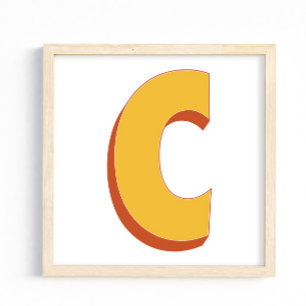 Letterkunstposter, C-monogram, vetgedrukte initiaa Poster