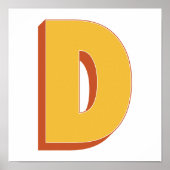 Letterkunstposter, D-monogram, vetgedrukte initiaa Poster (Voorkant)