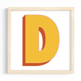 Letterkunstposter, D-monogram, vetgedrukte initiaa Poster