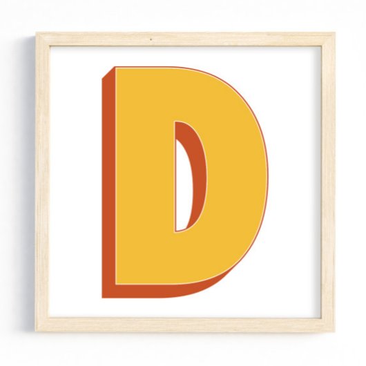 Letterkunstposter, D-monogram, vetgedrukte initiaa Poster