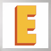 Letterkunstposter, E-monogram, Vetgedrukte initiaa Poster (Voorkant)