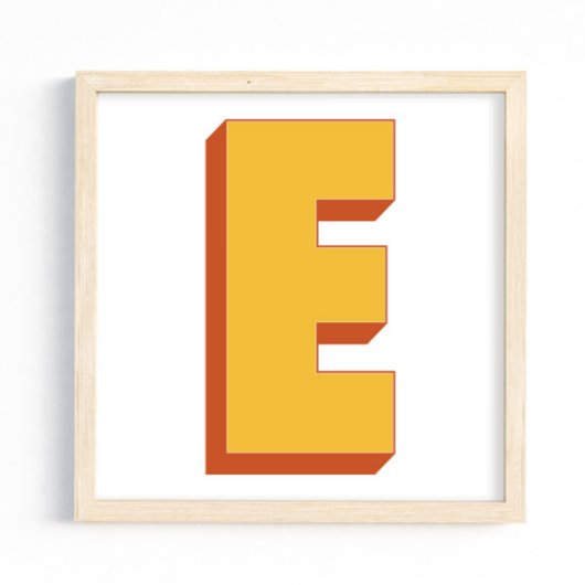 Letterkunstposter, E-monogram, Vetgedrukte initiaa Poster