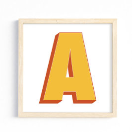 Letterkunstposter, een monogram, vetgedrukte initi poster