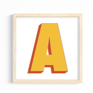 Letterkunstposter, een monogram, vetgedrukte initi poster