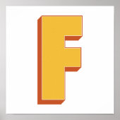 Letterkunstposter, F-monogram, Vetgedrukte initiaa Poster (Voorkant)