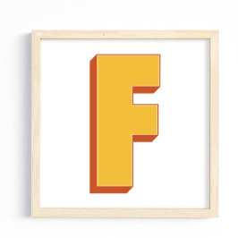 Letterkunstposter, F-monogram, Vetgedrukte initiaa Poster